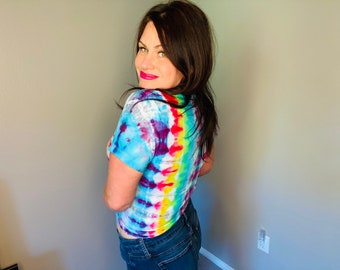 Tie Dye women's T-shirt, Size Medium, Handmade, Colorful design