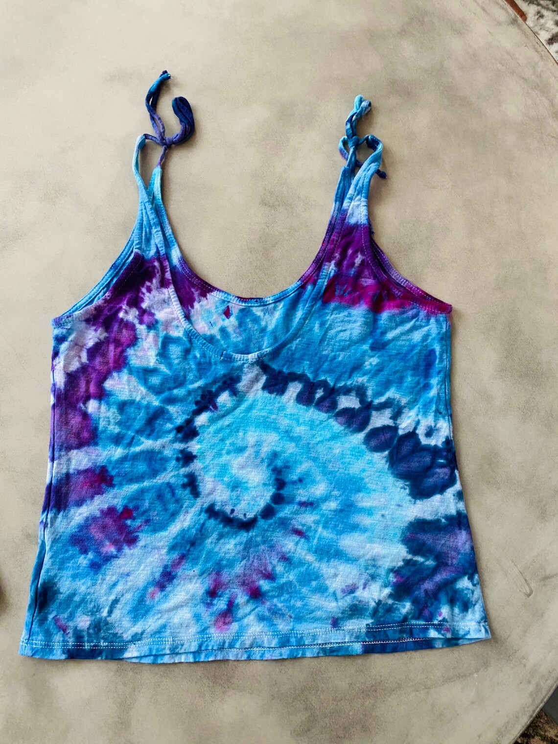 Women's Tie Dye Soft Cotton/modal Tank Top Purple swirl Etsy