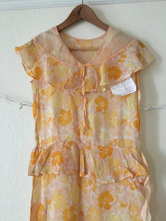 1930's Floral Print Cotton Summer Dress