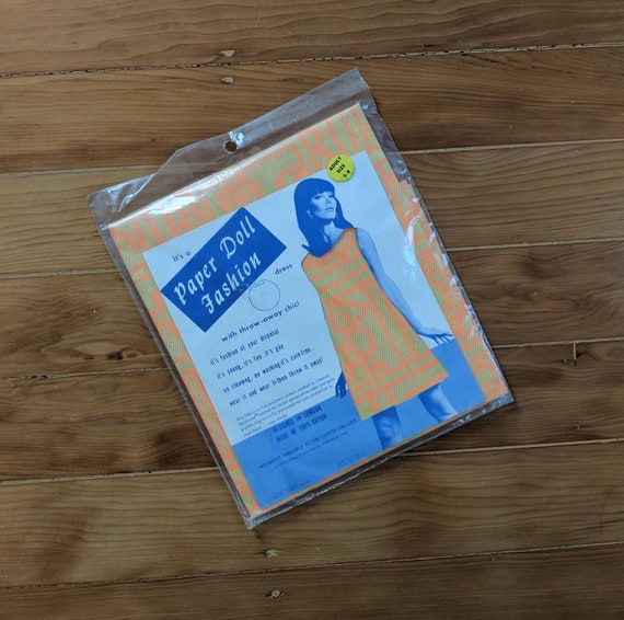 1960's Orange and Yellow Paper Dress