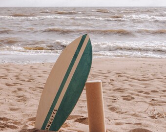 Planche d'équilibre SURFER par Okrafts | Pour les entraînements et le divertissement à domicile | 3 COULEURS | Fabriqué à la main - Matériaux naturels | Rouleau + planche