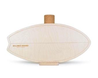 Simple Surfer Balance Board: Natural Wood, Smooth Cork Roller - Beginner Friendly