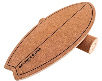 Simple Surfer Balance Board: Natural Wood, Smooth Cork Roller - Beginner Friendly