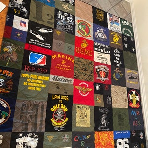 T-shirt quilt, Memory Quilt, Quilted Blanket, DEPOSIT ONLY, Made from loved ones clothing, Memory gift image 9