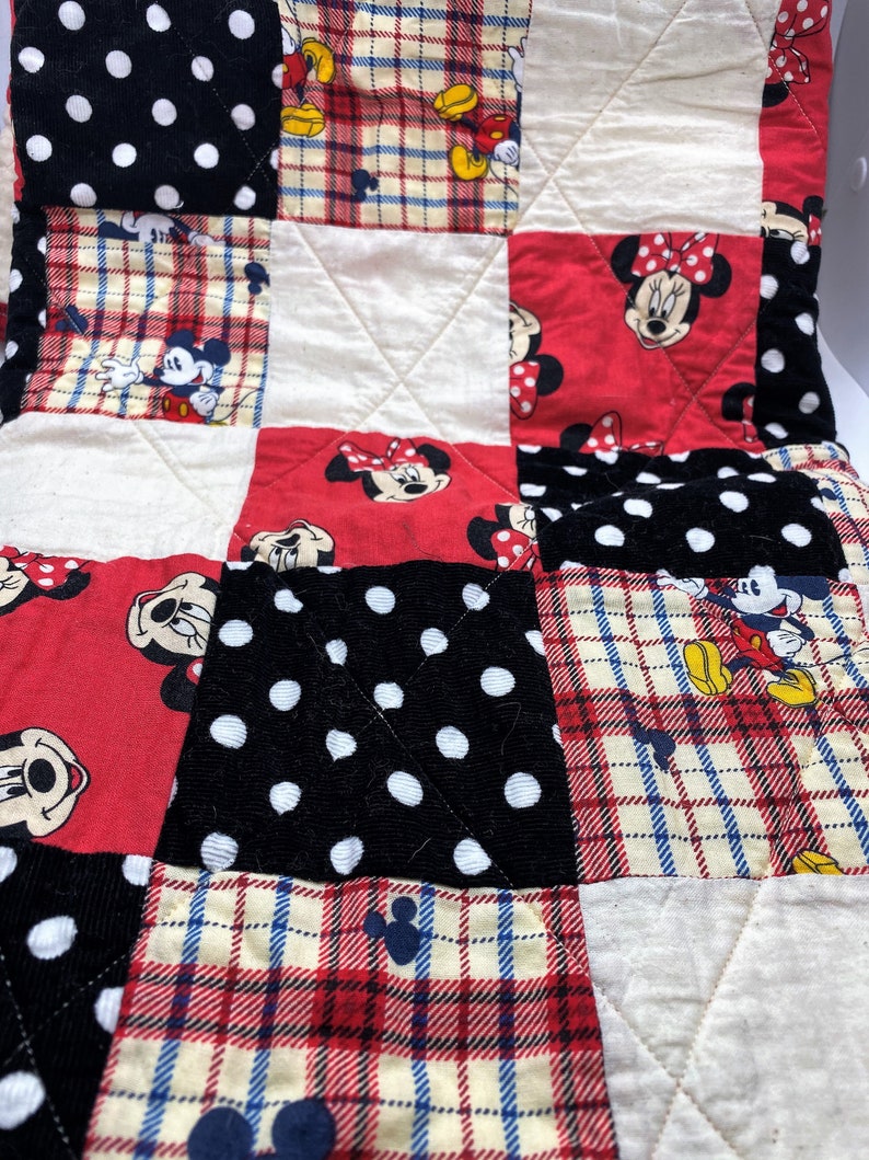 Disney Mickey And Minnie Mouse Bedding Quilt Crib Blanket Etsy