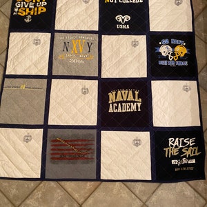 T-shirt quilt, DEPOSIT ONLY,Memory Quilt, Quilted Blanket,, Made from loved ones clothing, Memory gift image 6