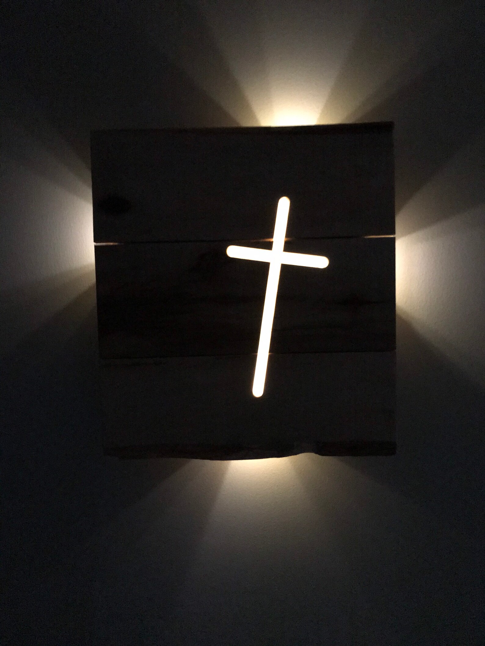 Wooden Lighted Cross Wall Hanging with Remote Etsy