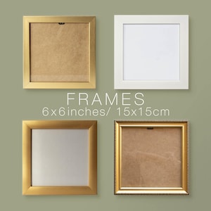 Kleine gouden fotolijst: 6 x 6 inch: vierkante fotolijst, plankdecor