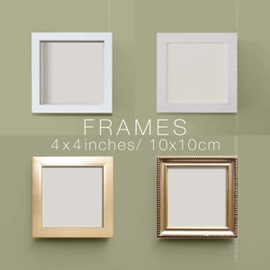 Small Frame for 4x4 Art, Small Art Frames, 4x4 Photo Frame, Small Frame for Shelf, Small Home Decor