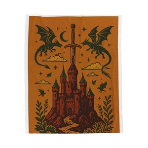 Dragon Plush Blanket, Cozy Fantasy Throw for Bookworms, Velveteen Throw Blanket, Warm Drapery for Reading Nooks, Soft Bedding for Dreamers