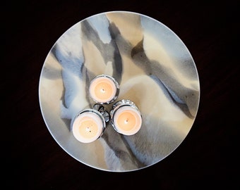 18" Round Resin Serving Tray with Turntable / Resin Art Round Table Centerpiece with Lazy Susan/Functional Art Resin /Cheese Board