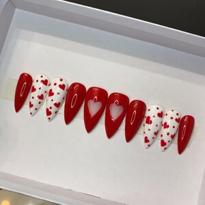 Red Heart Press on Nails