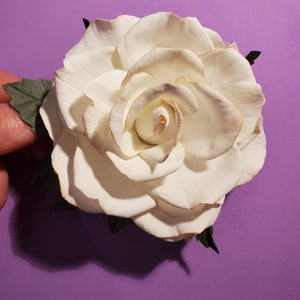 Gorgeous White Rose Hair Clip