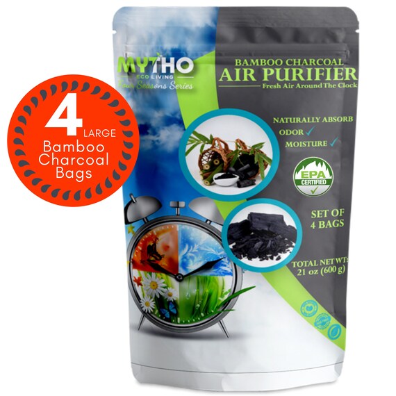 Cars Pets-8 Pack /& 4 Hooks Shoes 4 x 200 g+4 x 75 g Closets Bamboo Charcoal Air Purifying Bag-Activated Charcoal Bags Odor Absorber-Bamboo Charcoal Bags-Nature Fresh Air Purifier Bags For Home