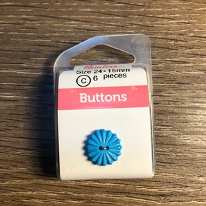 HB10630.06 Hemline Buttons - Pack of 4 - Blue With White