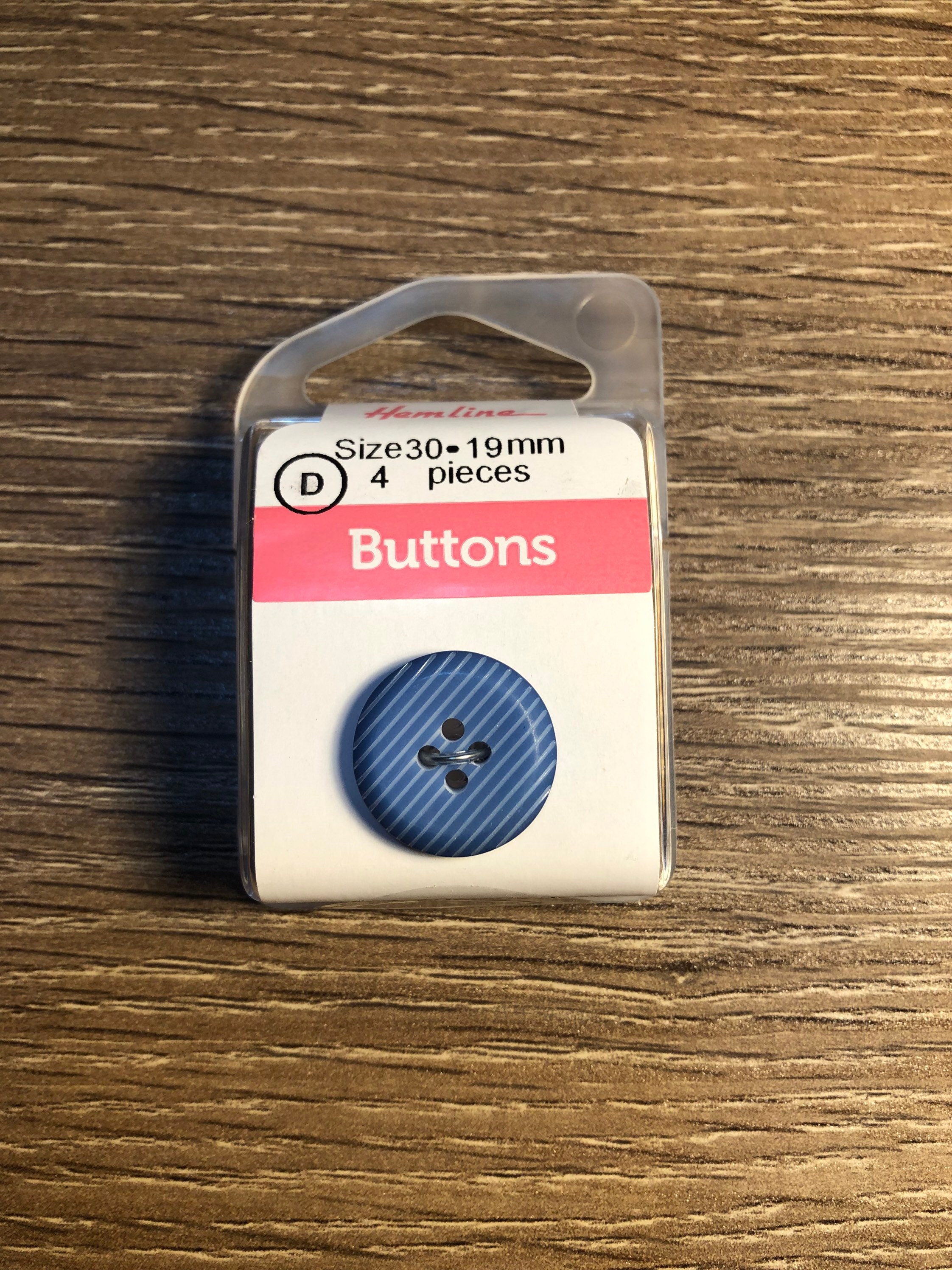 HB10630.06 Hemline Buttons - Pack of 4 - Blue With White