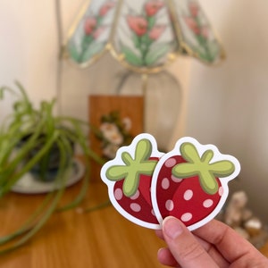 Cute Cartoon Strawberry Vinyl Sticker /Weatherproof Sticker for Car Sticker for Water bottle Sticker for Laptop Decal Strawberry Art Drawing