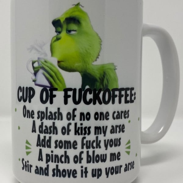 Cup of Fuckoffee with middle finger Coffee Mug