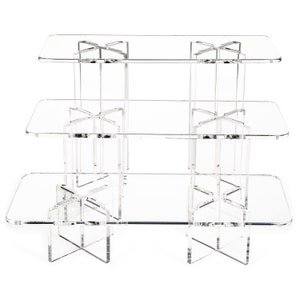 Clear Choice, 3 Acrylic Rectangle Disassemble Riser Display Stand Multipurpose Tabletop Risers for Displaying Personal or Business Decor
