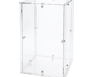 Clear Choice Deluxe 6-Sided Acrylic Box - Easy to Assemble, for Displaying Collectibles, Art, Jewelry, Action figures, and more, 3/16 thick