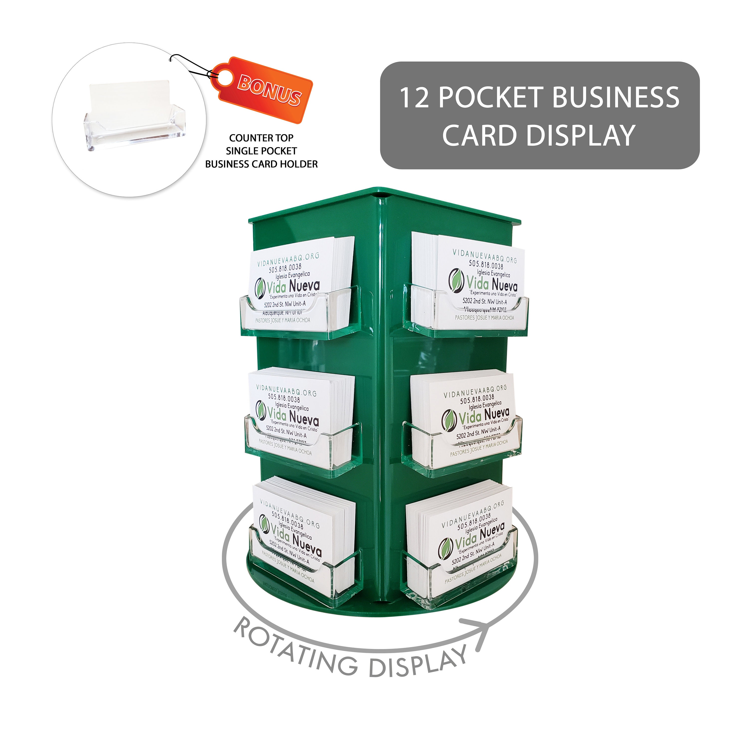 Clear Choice Deluxe Rotating Business Card Display | Great for Medical ...