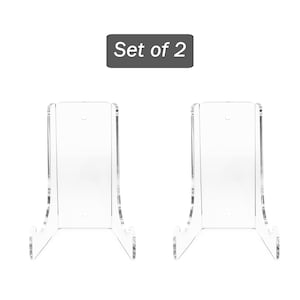 Clear Choice Set of 2 Double Bend Acrylic Easel Stand 3/16 Thick |Table top or Wall Mount, Display, Flat Plates, Photos, Place Cards| Clear