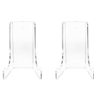 Clear Choice 2 Pack Clear Acrylic Easel 1/8 Thick wall mount or Table Top, For Flat Plates, Photo&#39;s and Art