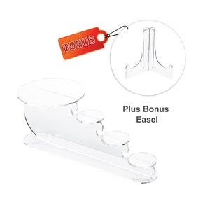 Clear Choice,4 Step Acrylic Riser Display Stand w/Easel | Multipurpose Tabletop Shelving for Displaying Personal or Business Decor