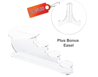 Clear Choice,4 Step Acrylic Riser Display Stand w/Easel | Multipurpose Tabletop Shelving for Displaying Personal or Business Decor