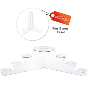 Clear Choice,7 Step Acrylic Riser Display Stand w/Easel | Multipurpose Tabletop Shelving for Displaying Personal or Business Decor