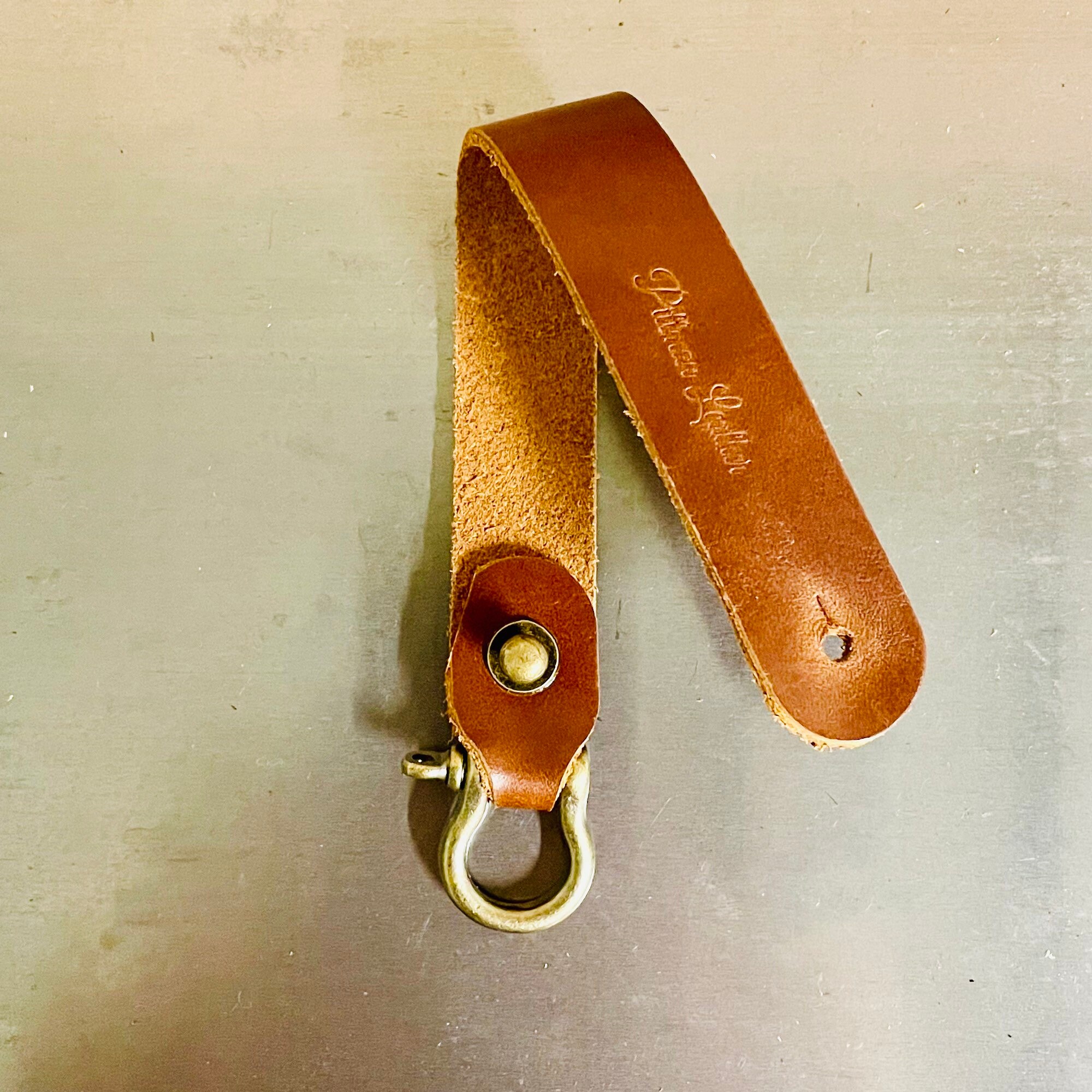 Leather Keychain With Horseshoe Shackle Etsy
