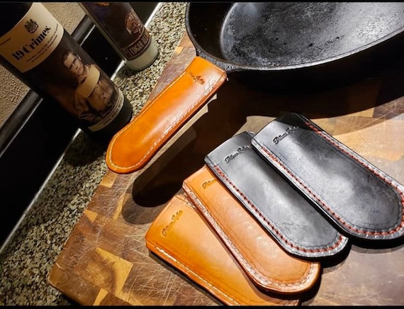 Leather Cast Iron Pan Handle Cover Leather Pan Holder Leather Etsy