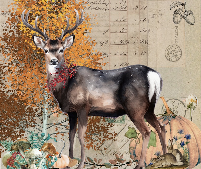Greeting Cards:woodland Whimsy Autumn Nature Note Cards With Fox ...