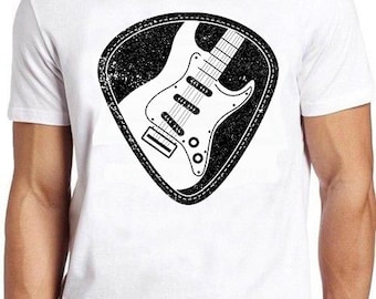 Guitar Picks Silhouette Shadow Music DJ Black & White Musician Meme Gift Funny Tee Style Unisex Gamer Cult Movie Music T Shirt 938