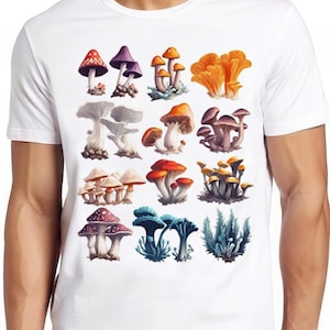 Micología de hongos, susurrador de hongos, hongos rellenos, meme artístico, estilo divertido, unisex, gamer, película de culto, regalo, camiseta 2343