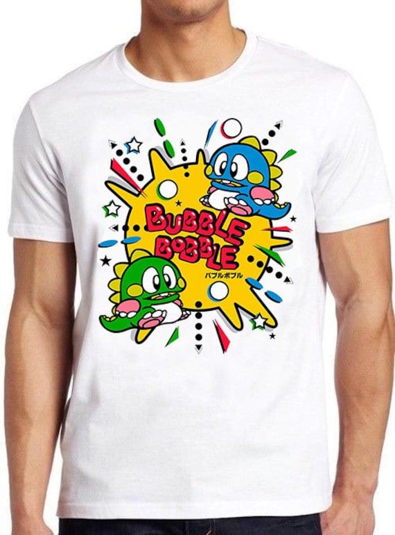 Bubble Bobble T Shirt Funny Gaming 80s Gamer Nerd Game Cool 