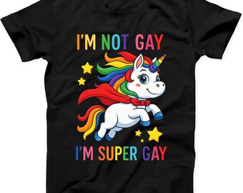 Unicorn Super Gay Pride LGBT LGBTQ Ally Rainbow T Shirt Sweatshirt Hoodie 645