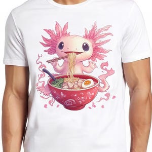 Kawaii Axolotl Ramen Noodle Japanese Joke Manga Music Retro Funny Art Drawing Gamer Anime Cult Meme Movie Gift Top Tee T Shirt 2427