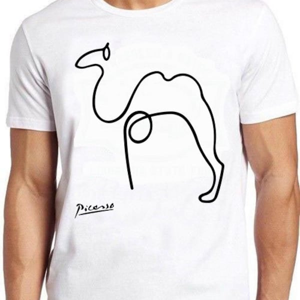 Picasso Camel One Line Drawing Art Funny Meme Cult Movie Cool Gift Tee T Shirt 760
