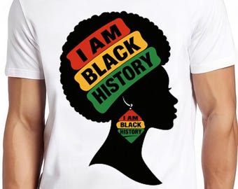 I Am Black History Woman Afro Queen Novelty Men Women Unisex Top Gift Tee T Shirt 2614