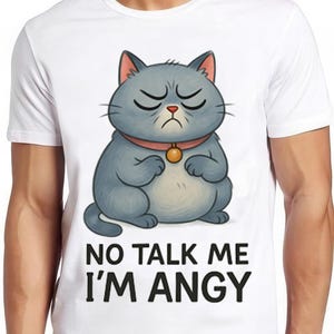 No Talk Me Im Angy Cat Meme Top Cool Funny Gift Tee T Shirt 2743