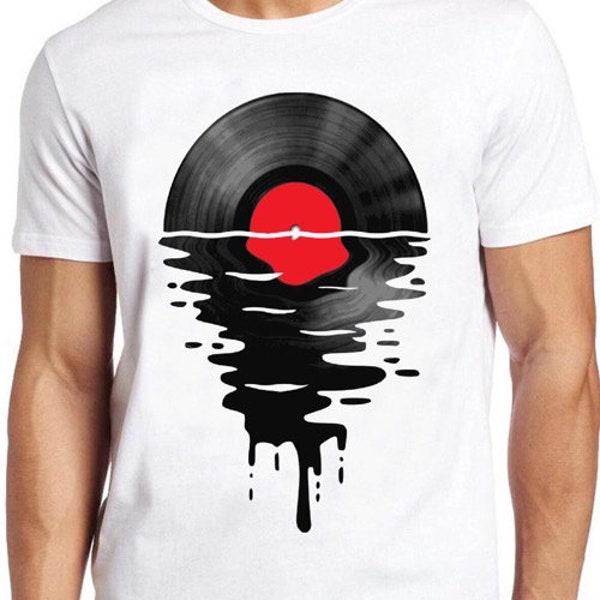 Melting Vinly T Shirt Dripping Cool Record DJ Music Gift Tee 84