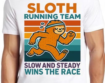 Sloth Running Team Sport Gym Activity Funny Parody Pet Lovers Style Unisex Gamer Movie Music Top Mens Womens Adult Tee T Shirt 2594