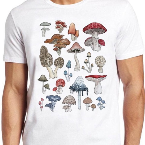 Wild Mushroom T Shirt British Wild  Mushrooms  Cool Gift Tee 394