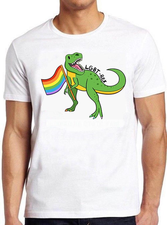 Dinosaur T-Shirt: In The Colors Of The Rainbow LGBT+ Pride Dinosaur T-Shirt: In The Colors Of The Rainbow LGBT+ Pride