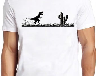Trex Dinosaur Cactus Offline Hilarious Witty Humor Funny Meme Gift Tee Gamer Cult Movie Music  T Shirt 2397