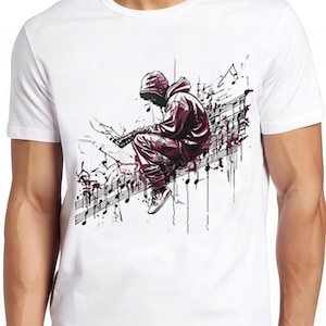 Street Artist Sitting On Notes Sketch Humorous Hilarious Witty Funny Music Gift Tee T Shirt 2236