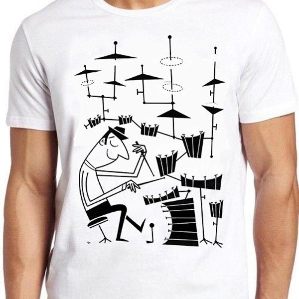 Suona quel ritmo batterista batteria classica jazz rock cool maglietta regalo 526