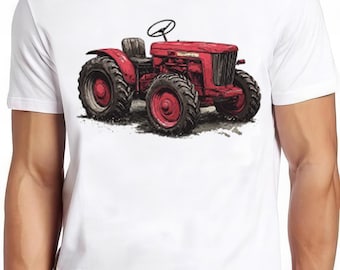 Tractor Distressed Red Farm Funny Meme Cool Cult Movie Gift Tee T Shirt 2326