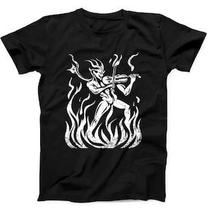 Devil Fiddle Playing Violin Sarcastic Saying Country Music Funny Gift Tee Black T Shirt 432